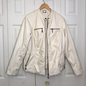 Faux White Leather Jacket